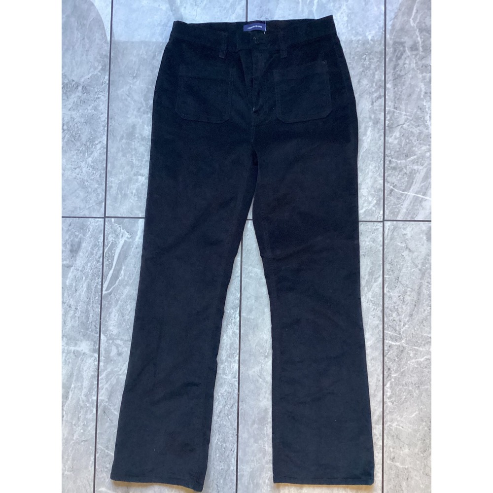 J.Crew Billie Demi Boot Crop Pants Black Velvet Corduroy Size 29T High Rise